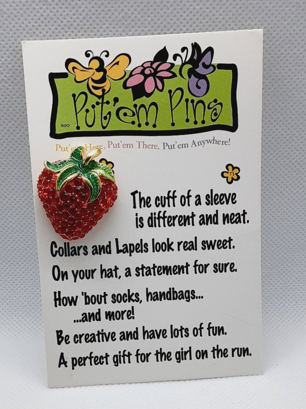 NEW on card Strawberry Put 'Em Pin